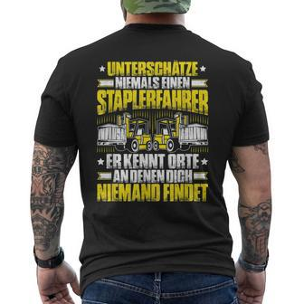 Forklift Driver Underestimates Never A Forklift Driver Men's T-shirt Back Print - Thegiftio UK