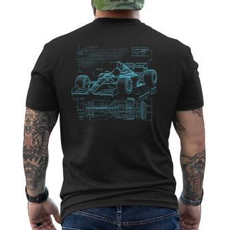 Formula Racing Car Silhouette Mechanic Car Guys Men's T-shirt Back Print - Monsterry UK