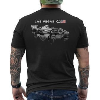Formula Racing Open Wheel Car Las Vegas Circuit Usa Flag Men's T-shirt Back Print | Mazezy