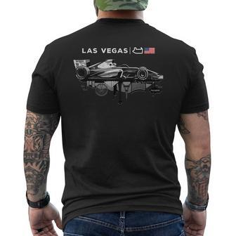 Formula Racing Open Wheel Car Las Vegas Circuit Usa Flag Men's T-shirt Back Print - Thegiftio UK