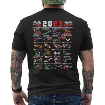 Formula Racing Open Wheel Race Car Fan 2023 World Circuits Men's T-shirt Back Print | Mazezy
