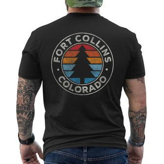 Fort Collins Colorado Co Vintage Graphic Retro 70S Men's T-shirt Back Print | Mazezy