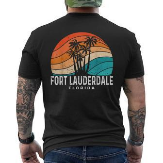 Fort Lauderdale Beach Florida Palm Tree Beach Souvenir Mens Back Print T-shirt | Mazezy