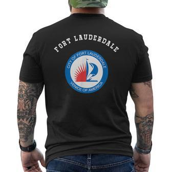 Fort Lauderdale Coat Of Arms Flag Pride National Gift Souven Mens Back Print T-shirt | Mazezy