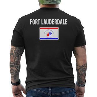Fort Lauderdale Flag National Pride Gift Souvenir Mens Back Print T-shirt | Mazezy