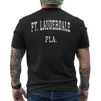 Fort Lauderdale Florida Fl Vintage Athletic Sports Mens Back Print T-shirt | Mazezy