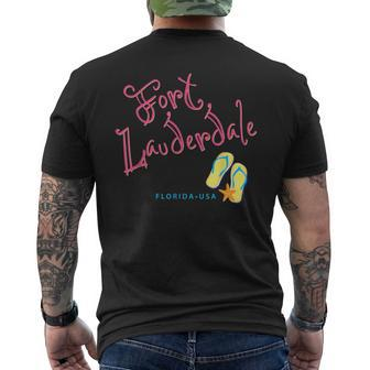 Fort Lauderdale Florida Souvenir Mens Back Print T-shirt | Mazezy