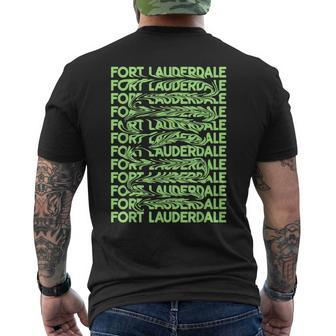 Fort Lauderdale Florida Vintage Psychedelic Mens Back Print T-shirt | Mazezy