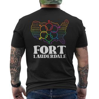 Fort Lauderdale Pride Flag Pride Month Lgbtq Flag Mens Back Print T-shirt | Mazezy