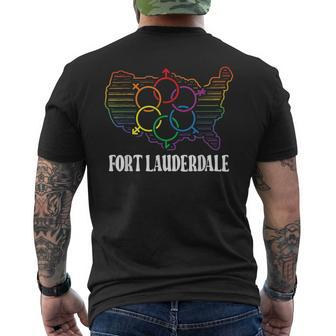 Fort Lauderdale Pride Month Pride Flag Lgbt Community Mens Back Print T-shirt | Mazezy