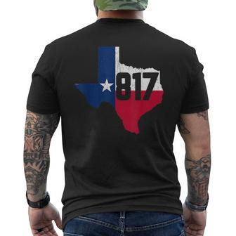 Fort Worth Area Code 817 Texas Souvenir Men's T-shirt Back Print | Mazezy