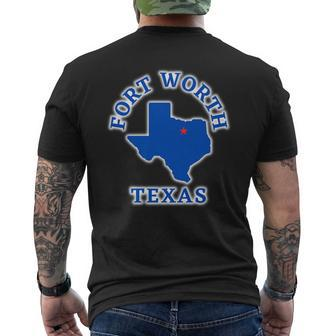 Fort Worth Texas Lone Star State Tx Map Mens Back Print T-shirt - Thegiftio UK