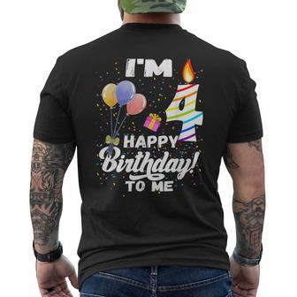 Four 4Yr 4Th Birthday Happy Birthday Boys Girls 4 Years Old Mens Back Print T-shirt - Seseable