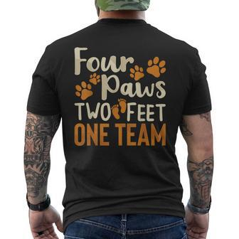Four Paws Two Feet One Team Dog Trainer Training Men's T-shirt Back Print | Mazezy AU