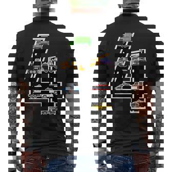 Fourth 4Yr 4Th Birthday Boy 4 Years Old Birthday Decoration Mens Back Print T-shirt | Mazezy