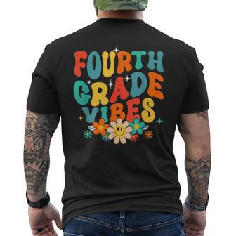 Fourth Grade Vibes Back To School Retro 4Th Grade Teachers Mens Back Print T-shirt | Mazezy