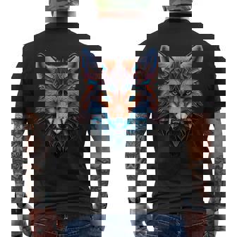 Fox Blue Eyes Animal Fox Mens Back Print T-shirt | Mazezy