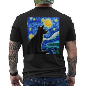 Fox Lover Starry Night Art Fox Art Fox Men's T-shirt Back Print - Monsterry UK