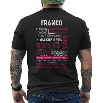 Franco Name Gift Franco Name V2 Mens Back Print T-shirt - Seseable