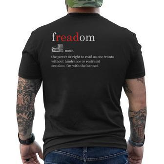 Freadom Definition Freedom To Read Book Men's T-shirt Back Print - Monsterry DE