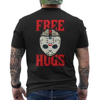 Free Hugs Lazy Halloween Costume Scary Creepy Horror Movie Halloween Costume Men's T-shirt Back Print | Mazezy