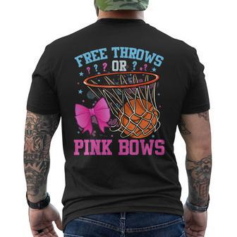 Free Throws Or Pink Bows Pregnancy Basketball Pink Or Blue Men's T-shirt Back Print - Seseable