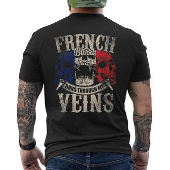 French Blood Runs Through My Veins Men's T-shirt Back Print - Seseable