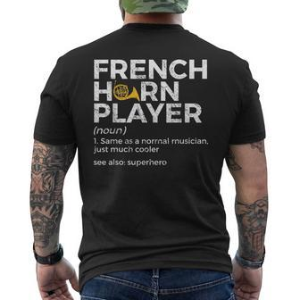 French Horn Player Definition Funny French Horn Mens Back Print T-shirt - Seseable