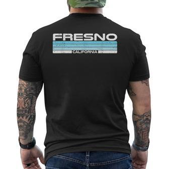 Fresno California Blue Sunset Vintage Men's T-shirt Back Print | Mazezy