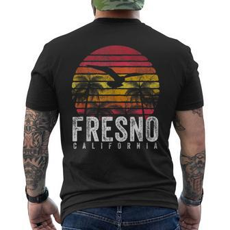 Fresno California Ca Vintage Retro Distressed Style Men's T-shirt Back Print | Mazezy