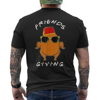 Friends Giving Turkey Happy Friendsgiving Thanksgiving Men's T-shirt Back Print | Mazezy