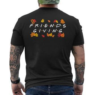 Friendsgiving Fall Autumn Friends & Family Men's T-shirt Back Print - Seseable