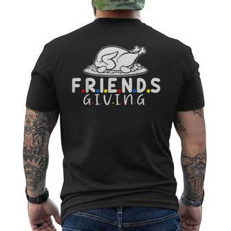 Friendsgiving Friends & Family Thanksgiving Matching Men's T-shirt Back Print - Thegiftio UK