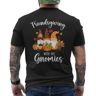 Friendsgiving With My Gnomies Thanksgiving Three Gnomes Men's T-shirt Back Print - Thegiftio UK