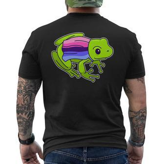 Frog With Omnisexual Pride Flag Mens Back Print T-shirt - Monsterry AU