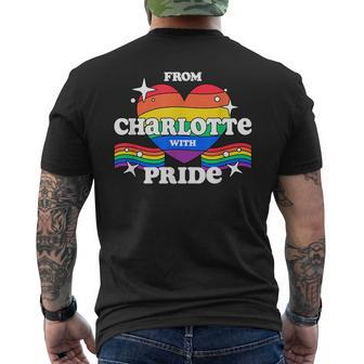 From Charlotte With Pride Lgbtq Gay Lgbt Homosexual Mens Back Print T-shirt | Mazezy
