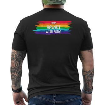 From Hawaii With Pride Lgbtq Motivational Quote Lgbt Mens Back Print T-shirt | Mazezy