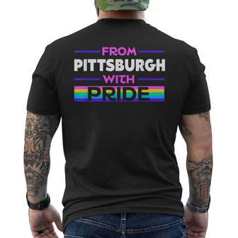 From Pittsburgh With Pride Lgbtq Sayings Lgbt Quotes Mens Back Print T-shirt | Mazezy