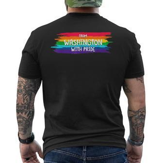 From Washington With Pride Lgbtq Motivational Quote Lgbt Mens Back Print T-shirt | Mazezy