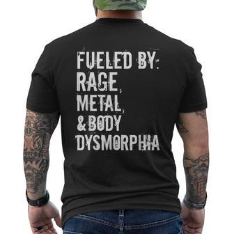 Fueled By Rage Metal And Body Dysmorphia Grunge Style Men's T-shirt Back Print - Monsterry UK