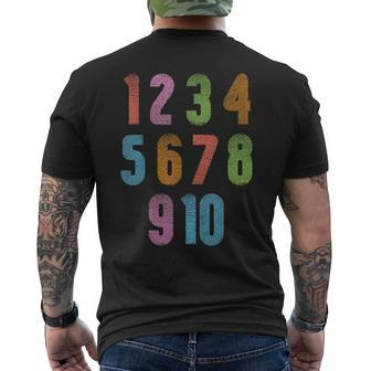 Fun Math Learning Education Colorful Math Numbers Learning Men's T-shirt Back Print | Mazezy