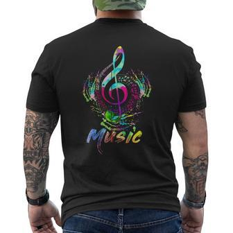 Funky Colorful Music Treble Clef Musical Note Men's T-shirt Back Print | Mazezy