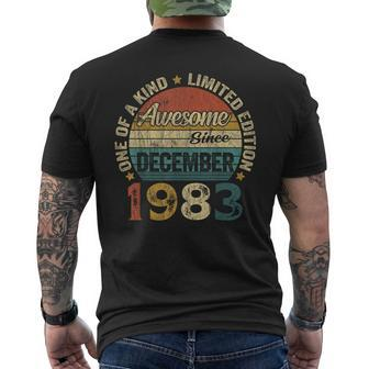 40 Years Old December 1983 Vintage 40Th Birthday Men's T-shirt Back Print | Mazezy