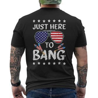 Funny 4Th Of July Im Just Here To Bang Usa Flag Sunglasses 2 Mens Back Print T-shirt - Monsterry AU