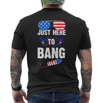 Funny 4Th Of July Im Just Here To Bang Usa Flag Sunglasses 3 Mens Back Print T-shirt - Monsterry UK
