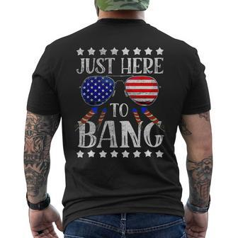 Funny 4Th Of July Im Just Here To Bang Usa Flag Sunglasses Mens Back Print T-shirt - Monsterry