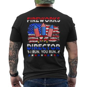 Funny 4Th Of July Shirts Fireworks Director If I Run You Run 1 Mens Back Print T-shirt - Monsterry UK