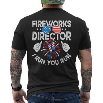 Funny 4Th Of July Shirts Fireworks Director If I Run You Run Mens Back Print T-shirt - Monsterry UK