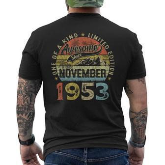 70 Years Old November 1953 Vintage 70Th Birthday Men's T-shirt Back Print - Seseable