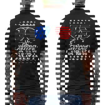 Funny All American Grandpa Sunglasses Usa 4Th Of July Mens Back Print T-shirt - Seseable